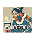 しろへびさんと一緒-幸運を添えて-（個別スタンプ：17）