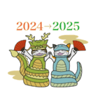 浮世絵風おどけ猫 2025年あけおめスタンプ（個別スタンプ：3）