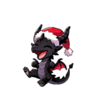 かわいいクリスマスブラックドラゴン（個別スタンプ：2）