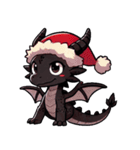 かわいいクリスマスブラックドラゴン（個別スタンプ：5）