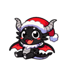 かわいいクリスマスブラックドラゴン（個別スタンプ：12）