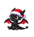 かわいいクリスマスブラックドラゴン（個別スタンプ：18）