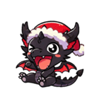 かわいいクリスマスブラックドラゴン（個別スタンプ：20）