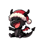 かわいいクリスマスブラックドラゴン（個別スタンプ：21）