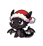 かわいいクリスマスブラックドラゴン（個別スタンプ：23）