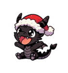 かわいいクリスマスブラックドラゴン（個別スタンプ：24）