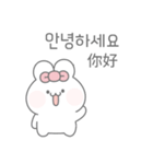 かわいいうさぎのトト(韓国語/台湾語)（個別スタンプ：1）