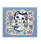 楽しい1匹の猫のシュルレアリスムスタンプ（個別スタンプ：1）