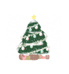 手描きのクリスマスツリーコラージュ（個別スタンプ：1）