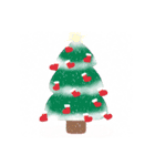 手描きのクリスマスツリーコラージュ（個別スタンプ：4）