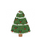 手描きのクリスマスツリーコラージュ（個別スタンプ：7）