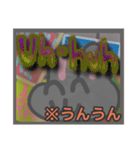 【落書き風編その2】灰色のうさぎ（個別スタンプ：5）