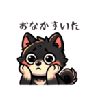 【毎日】使える黒柴犬の可愛いスタンプ（個別スタンプ：10）