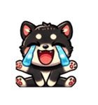【毎日】使える黒柴犬の可愛いスタンプ（個別スタンプ：12）