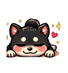 【毎日】使える黒柴犬の可愛いスタンプ（個別スタンプ：15）