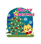 絵本みたいな[とびだす]とらねこXmasお正月（個別スタンプ：1）