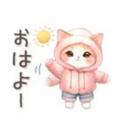 猫がいっぱい♡ふんわりやさしいお正月2025（個別スタンプ：1）