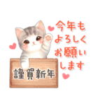 猫がいっぱい♡ふんわりやさしいお正月2025（個別スタンプ：10）