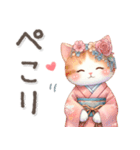 猫がいっぱい♡ふんわりやさしいお正月2025（個別スタンプ：18）