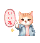 猫がいっぱい♡ふんわりやさしいお正月2025（個別スタンプ：24）