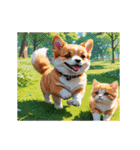 コーギー犬とねこの日常（個別スタンプ：17）