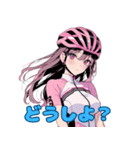 ロードバイク女子 ピンクジャージ ver（個別スタンプ：5）