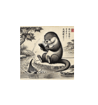 鳥獣戯画 動物たちの人間しぐさスタンプ（個別スタンプ：14）