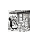 鳥獣戯画 動物たちの日常スタンプ（個別スタンプ：10）