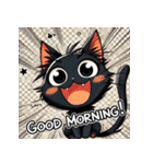 人気沸騰！黒猫の心動かすスタンプ集（個別スタンプ：1）