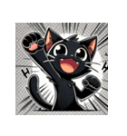 人気沸騰！黒猫の心動かすスタンプ集（個別スタンプ：10）