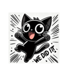 人気沸騰！黒猫の心動かすスタンプ集（個別スタンプ：16）