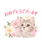 冬の花♡ねことうさぎのスタンプ（個別スタンプ：7）