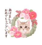 冬の花♡ねことうさぎのスタンプ（個別スタンプ：17）