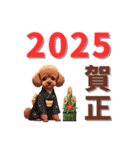 トイプードル茶(2025)年賀状・正月（個別スタンプ：6）