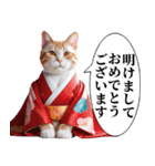 正月の着物グラサン猫【日常会話と煽り】（個別スタンプ：7）