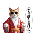 正月の着物グラサン猫【日常会話と煽り】（個別スタンプ：25）