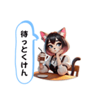 福岡(博多弁)気分やな猫娘（個別スタンプ：33）