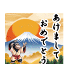 冬のゴリラ 毎年ずっと使える年末年始（個別スタンプ：1）