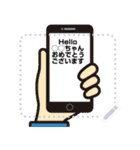 You can add words message stickers.（個別スタンプ：3）