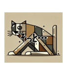 低いキュビズム猫スタンプ（個別スタンプ：7）