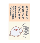 BIG♡もち文鳥の年賀状じまい・あけおめ（個別スタンプ：8）