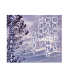 白い枠 青い空 喪中 年賀状欠礼 寒中見舞い（個別スタンプ：3）