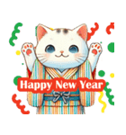 迎春！猫と新年のご挨拶（個別スタンプ：4）