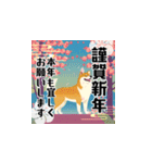 飛び出す！おしゃれ柴犬あけおめ2025（個別スタンプ：3）