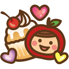 [LINEスタンプ] 食べ物コラボ♪代返りんごちゃんSTAMPその6