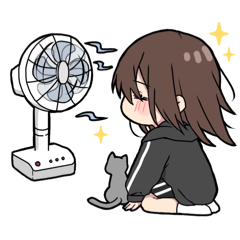 [LINEスタンプ] 黒 パーカーちゃん(イメチェンver.)⑪