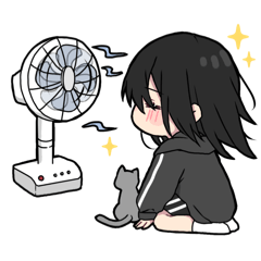 [LINEスタンプ] 黒 パーカーちゃん⑪