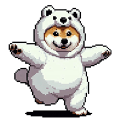 [LINEスタンプ] シロクマ太っちょ柴犬