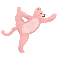 [LINEスタンプ] 小さなピンク猫の優雅な生活