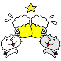 [LINEスタンプ] りるねこ のみに行こうよ